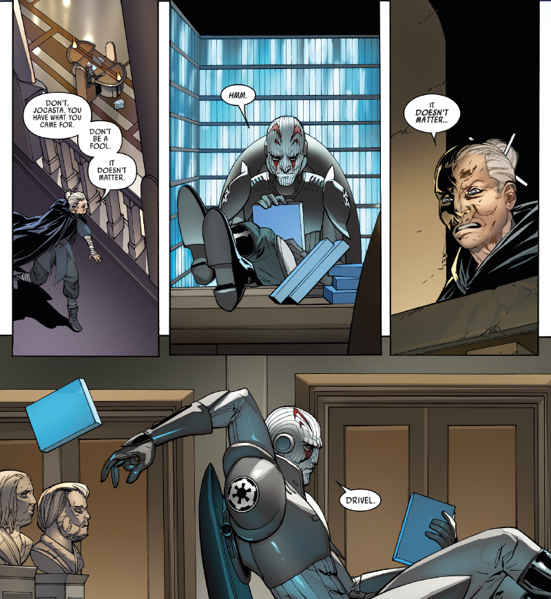 Illustration for article titled This Week's Darth Vader Comic Turned Attack of the Clones' Jedi Librarian Into a Badass